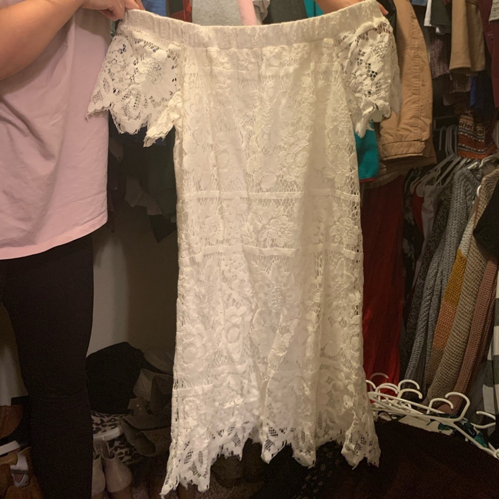 White off the shoulder dress